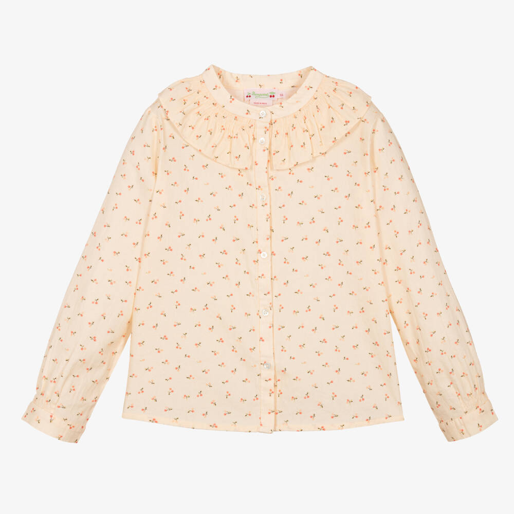 Bonpoint-Girls Blush Cherry Ruffle Top | Childrensalon Outlet