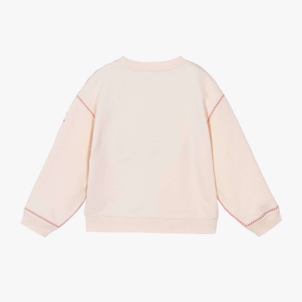 Bonpoint-Girls Blush Floral Cotton Sweatshirt | Childrensalon Outlet