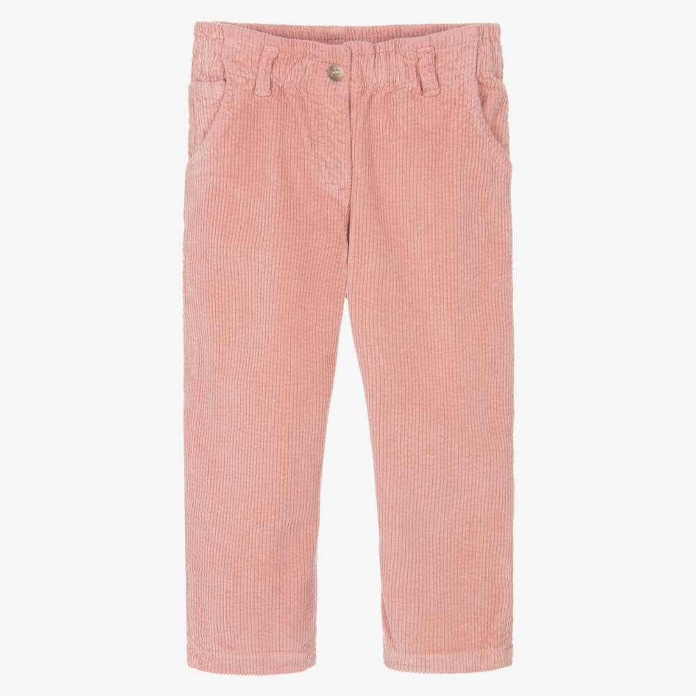 Bonpoint-Girls Blush Pink Corduroy Wide Leg Trousers | Childrensalon Outlet