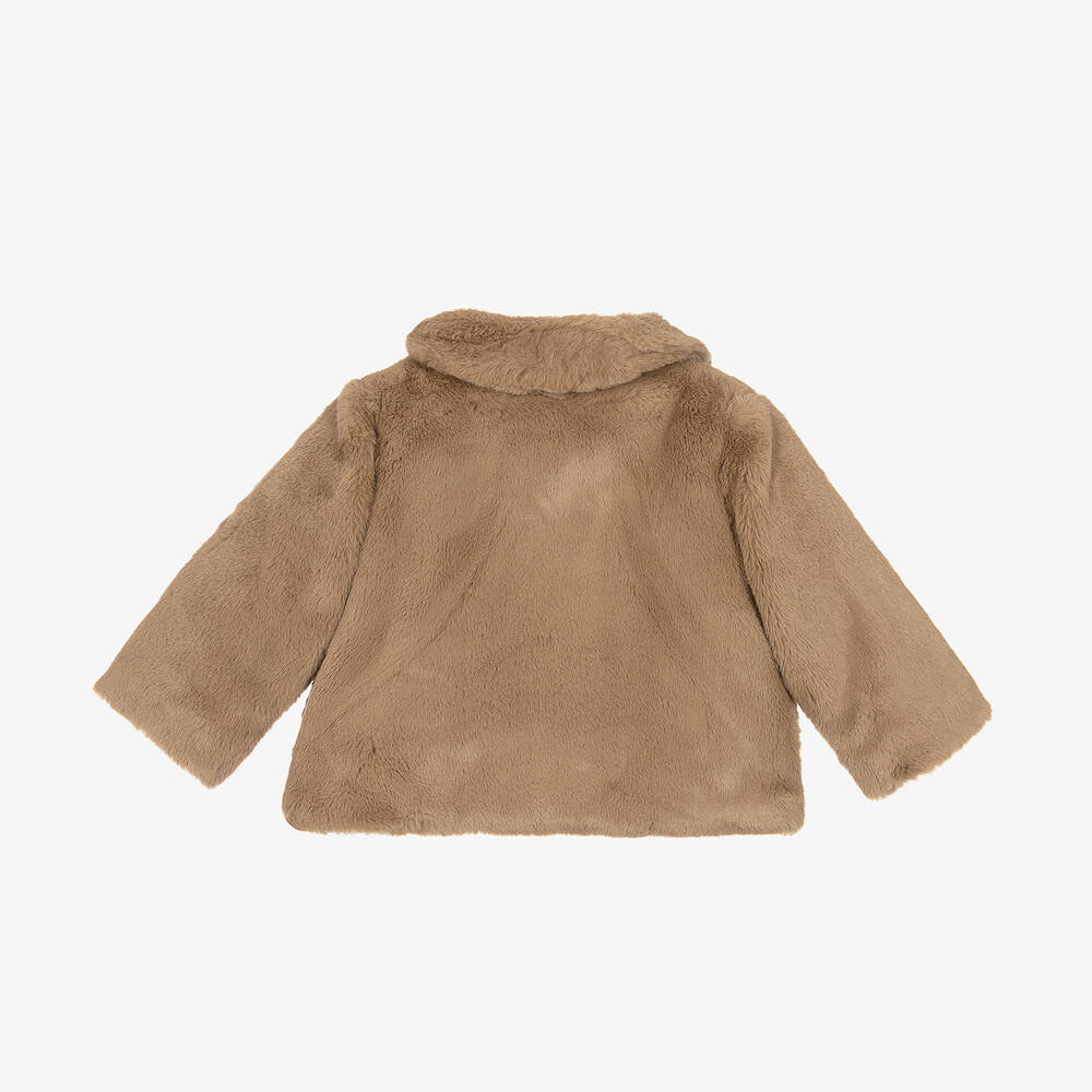 بونبوان-معطف فرو صناعي لون بني أطفال بناتي | Childrensalon Outlet