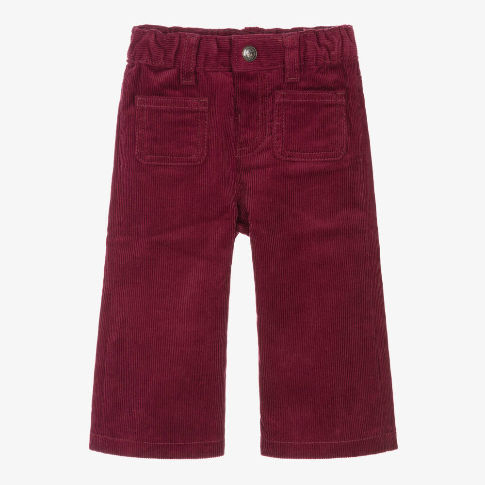 Bonpoint-Бордовые вельветовые брюки клеш для девочек | Childrensalon Outlet