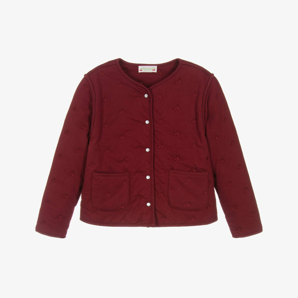 Bonpoint-جاكيت مبطن قطني بلون خمري للبنات | Childrensalon Outlet