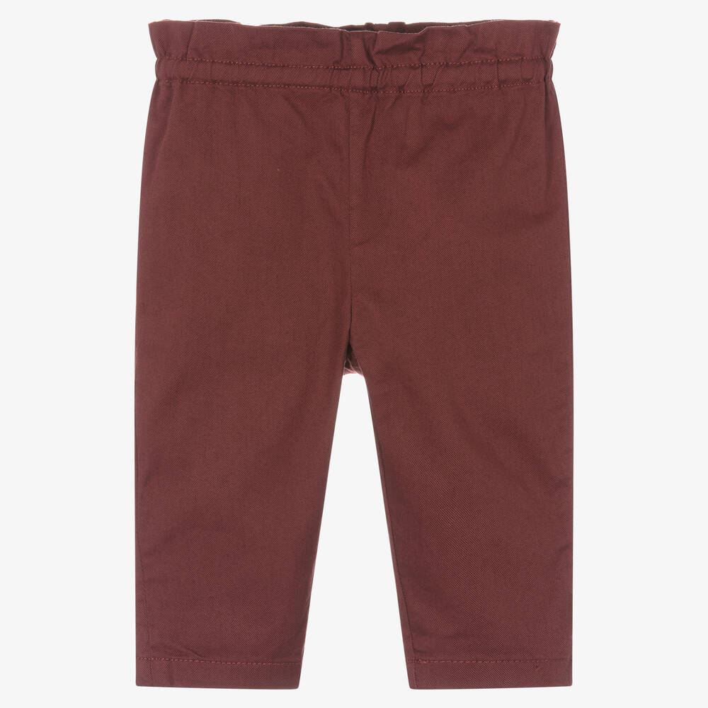 Bonpoint - Бордовые хлопковые брюки | Childrensalon
