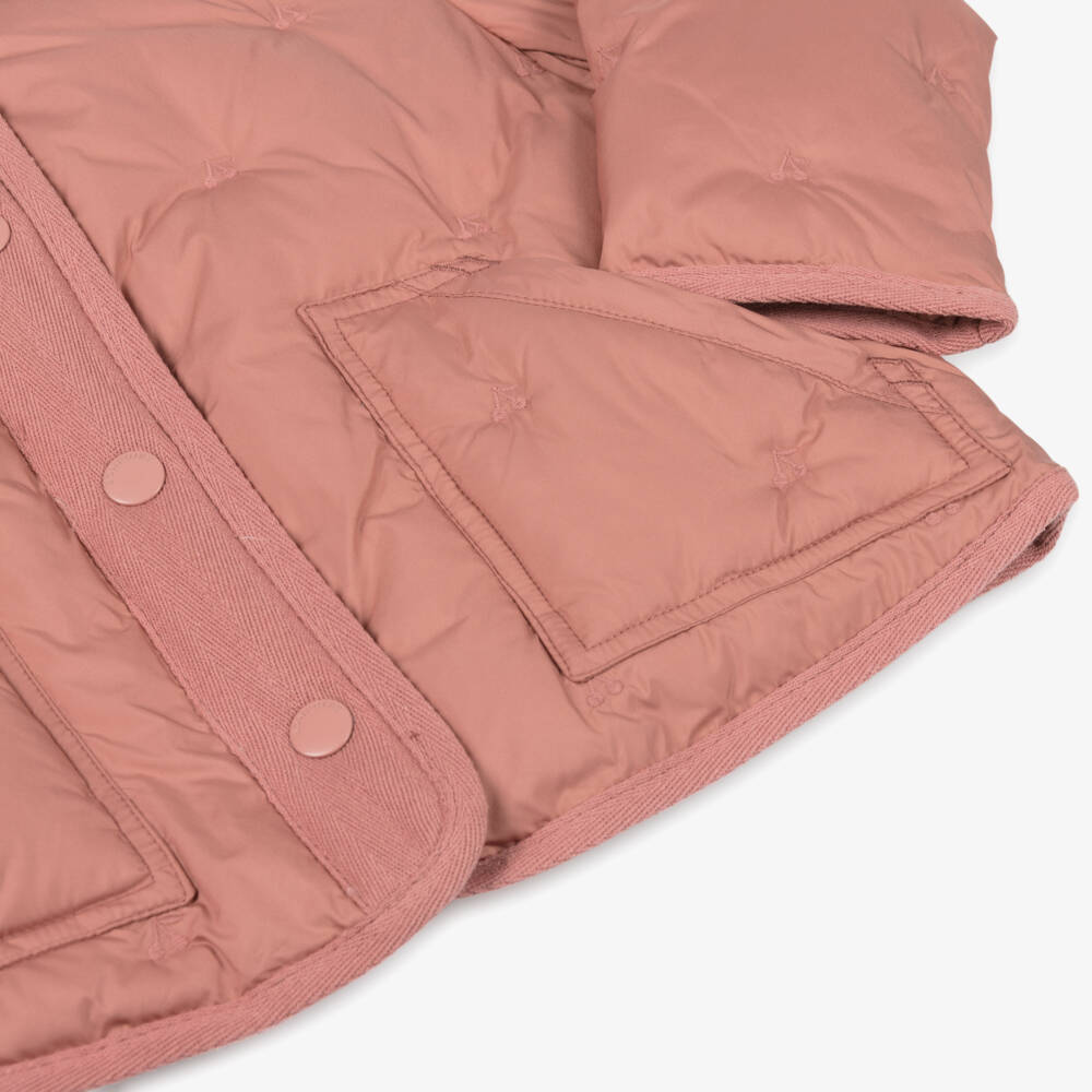 Bonpoint-Girls Cherry Quilted Pink Jacket | Childrensalon Outlet