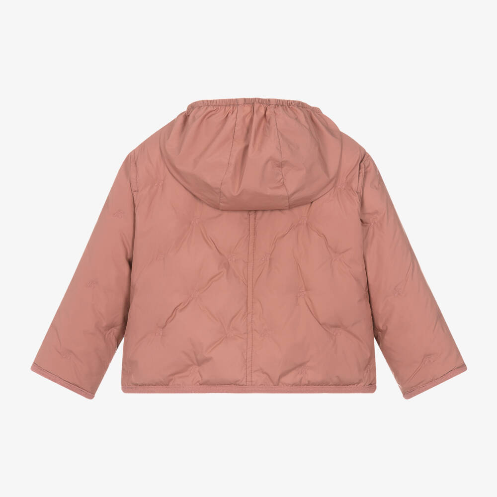 Bonpoint-Girls Cherry Quilted Pink Jacket | Childrensalon Outlet