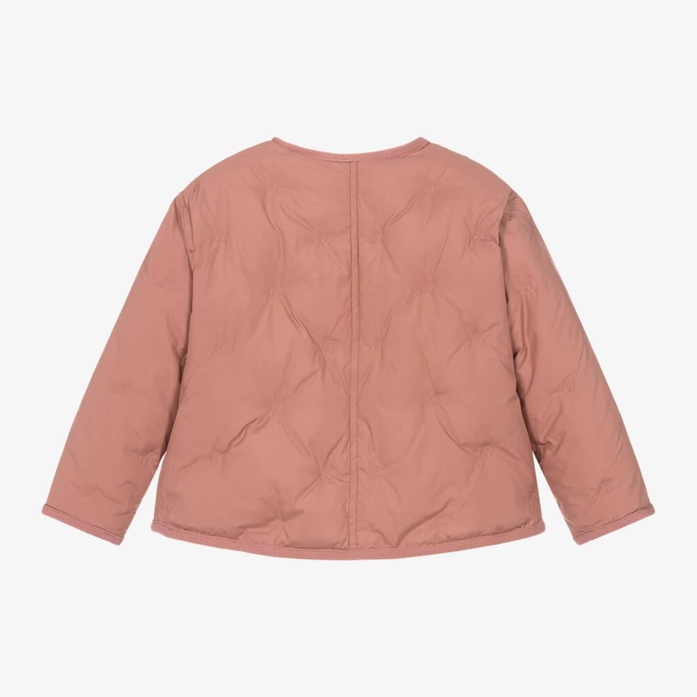 Bonpoint-Girls Cherry Quilted Pink Jacket | Childrensalon Outlet