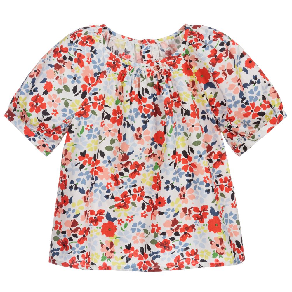 Bonpoint-Хлопковая блузка в цветочек для девочек | Childrensalon Outlet