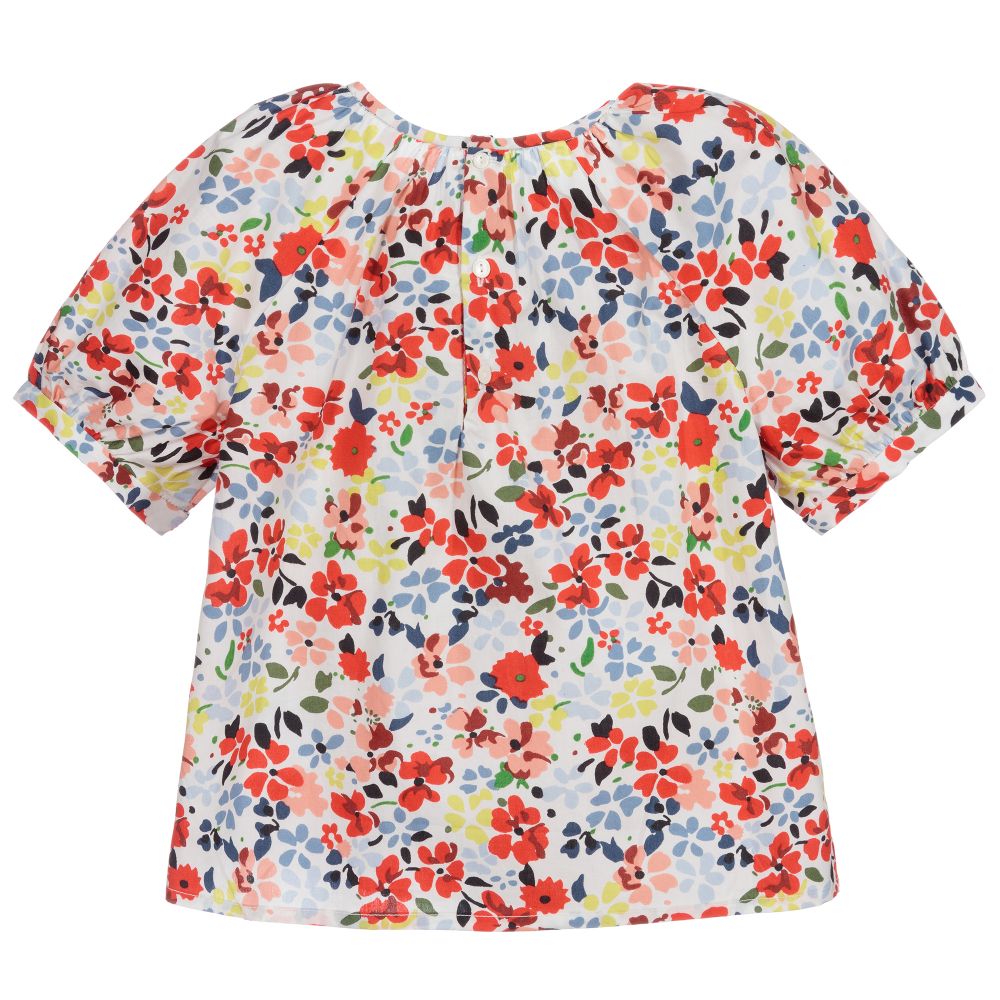 Bonpoint-Хлопковая блузка в цветочек для девочек | Childrensalon Outlet