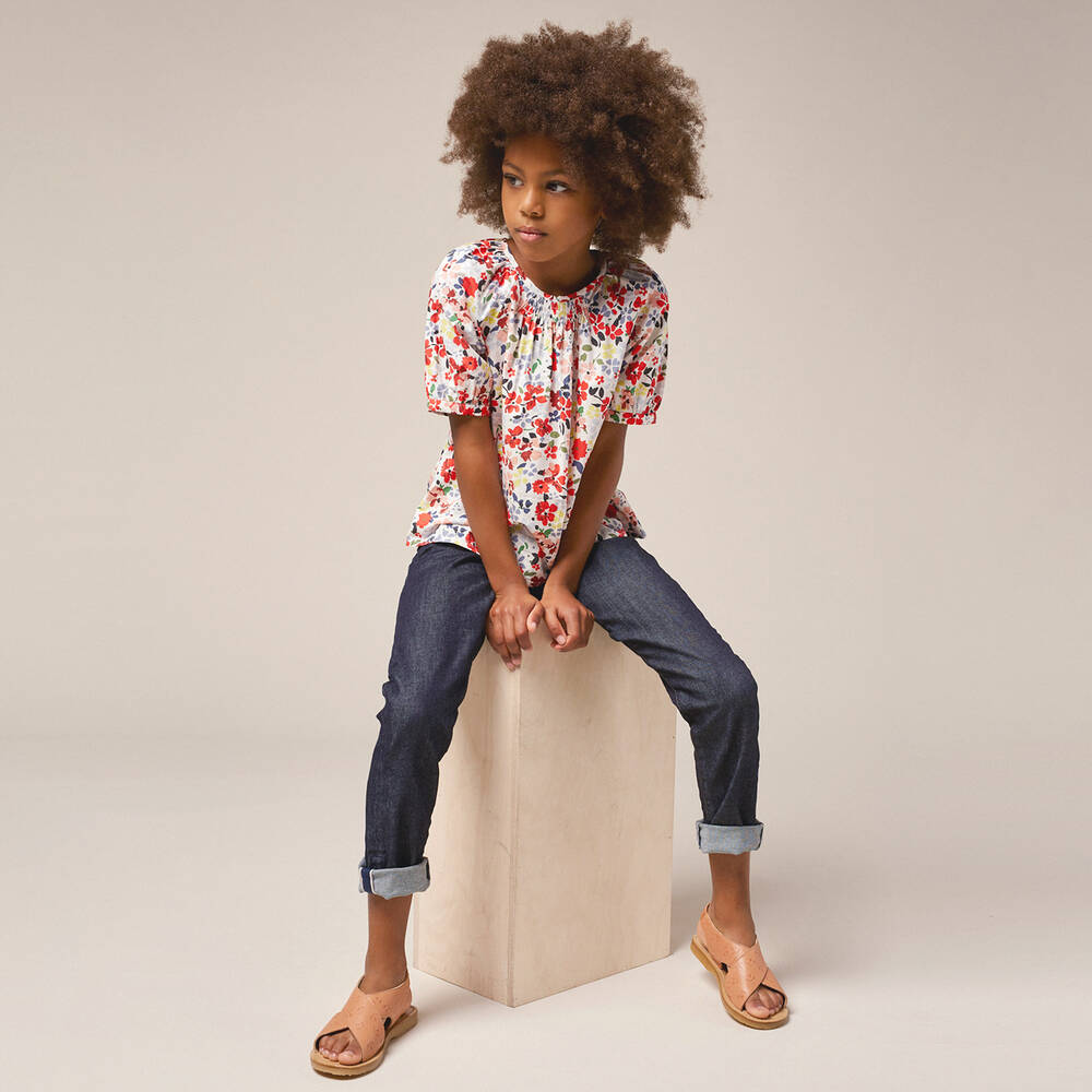 Bonpoint-Хлопковая блузка в цветочек для девочек | Childrensalon Outlet