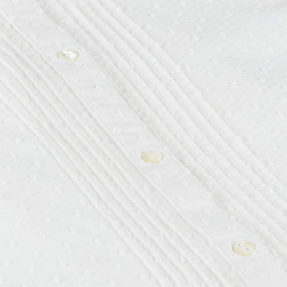 Bonpoint-بلوزة بلومتي قطن لون أبيض | Childrensalon Outlet