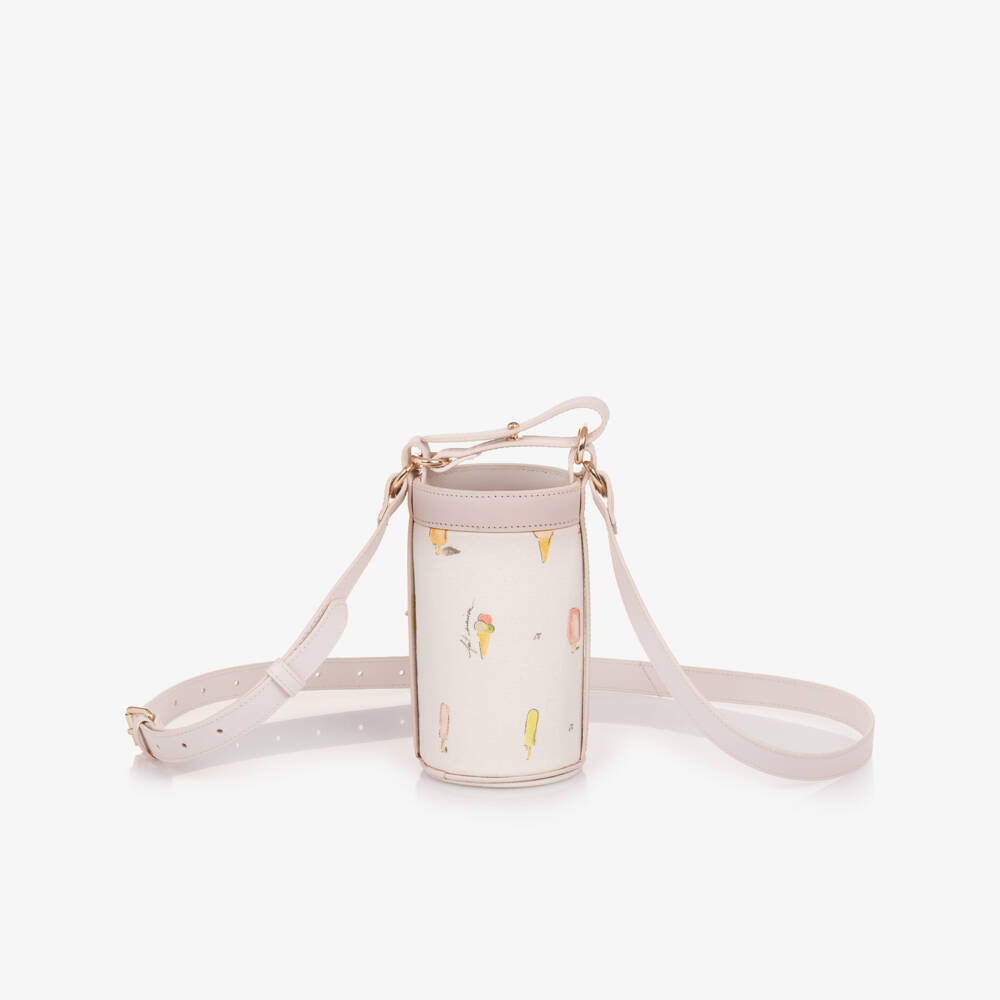 Bonpoint-Girls Cream Canvas Bottle Holder | Childrensalon Outlet