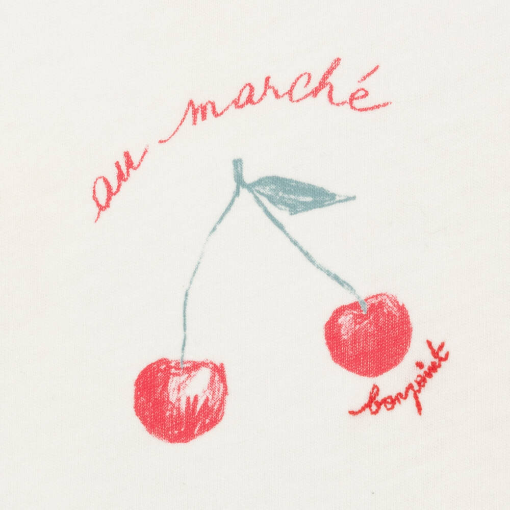 Bonpoint-Girls Cream Cherry Tee | Childrensalon Outlet