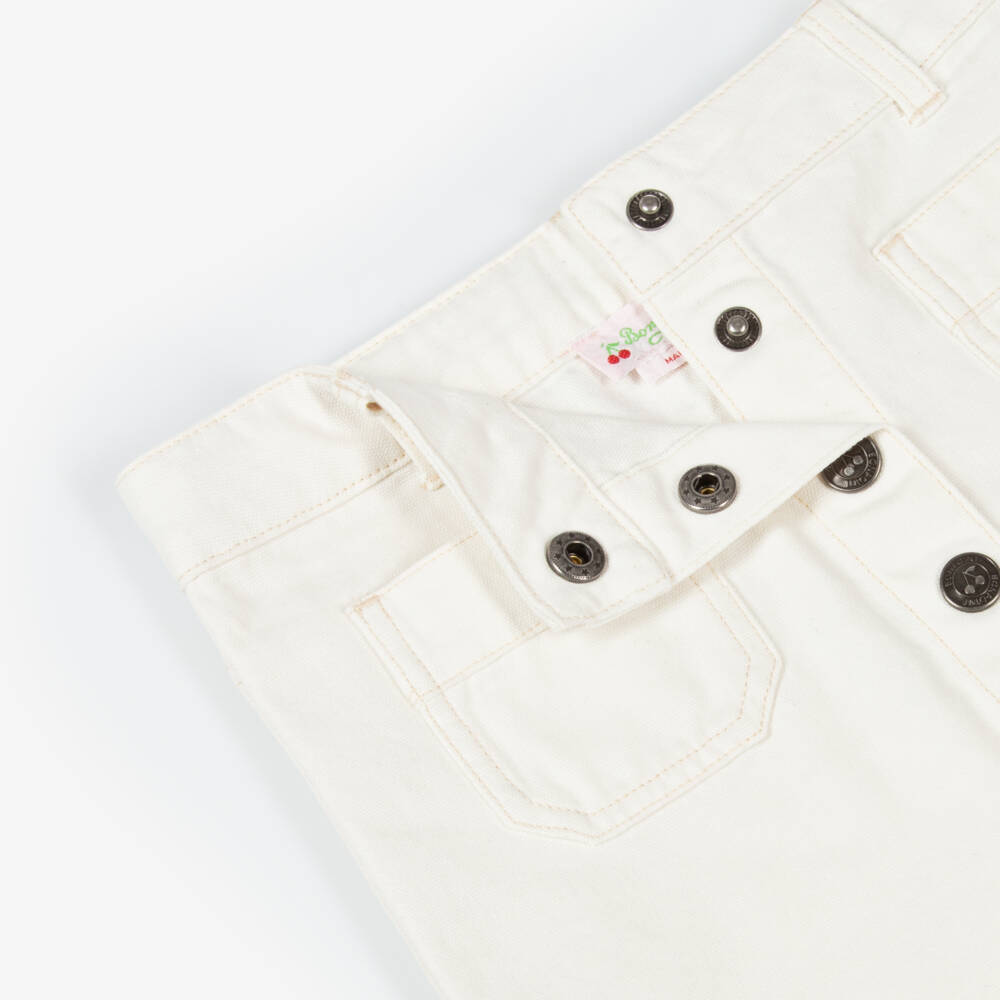 Bonpoint-Girls Cream Denim Skirt | Childrensalon Outlet