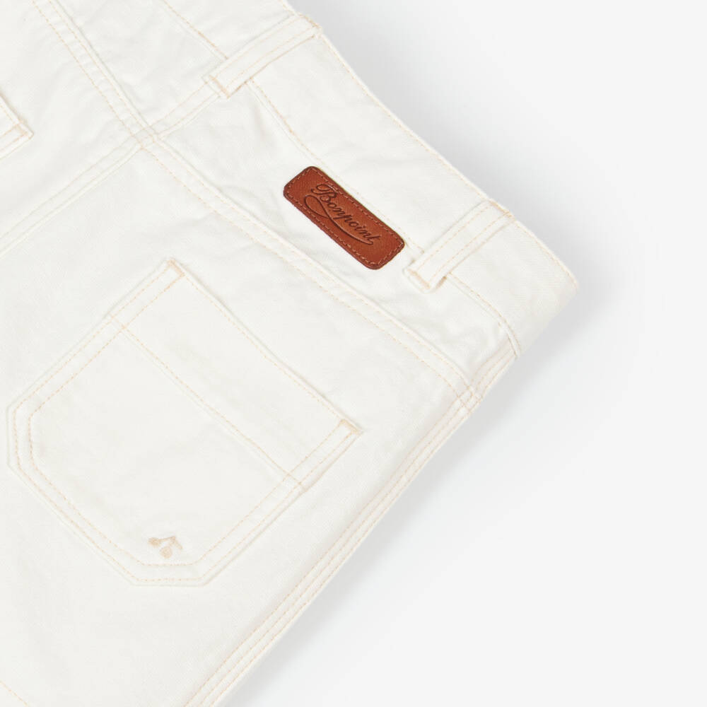 Bonpoint-Girls Cream Denim Skirt | Childrensalon Outlet