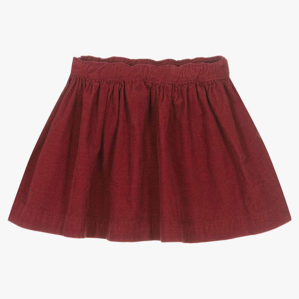 Bonpoint - Girls Dark Red Corduroy Skirt | Childrensalon