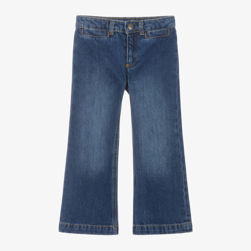 Bonpoint-Girls Denim Flared Trousers | Childrensalon Outlet