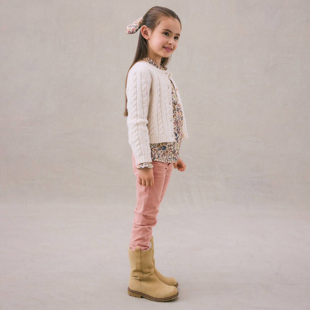 Bonpoint-بنطلون كوردروي لون زهري للبنات | Childrensalon Outlet