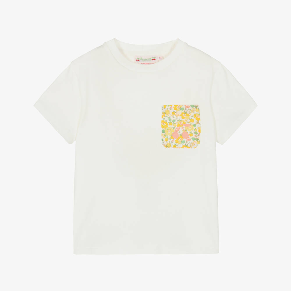 Bonpoint-Girls Elegant Floral Accent Tee | Childrensalon Outlet