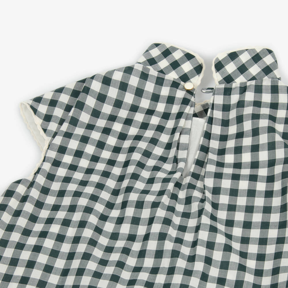 Bonpoint-Girls Elegant Ivory Check Blouse | Childrensalon Outlet