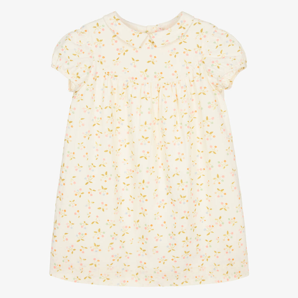 Bonpoint-Girls Elegant Ivory Cherry Dress | Childrensalon Outlet