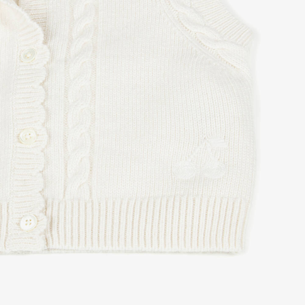 Bonpoint-Girls Elegant Ivory Knit Vest | Childrensalon Outlet