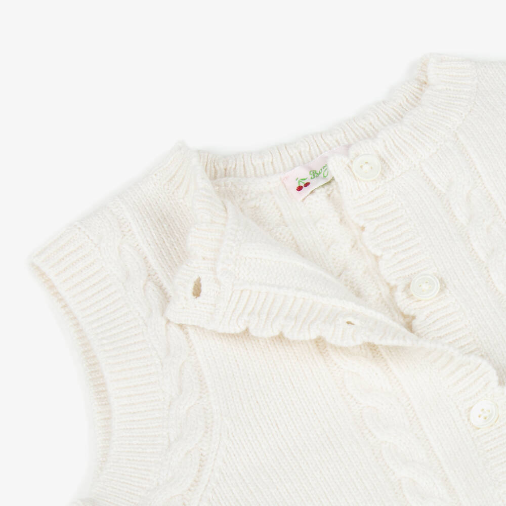 Bonpoint-Girls Elegant Ivory Knit Vest | Childrensalon Outlet