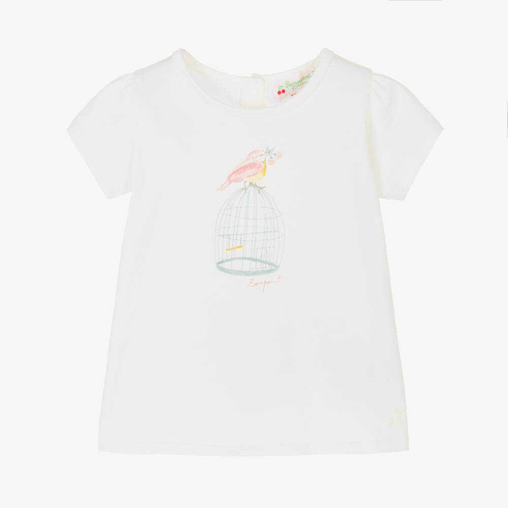 Bonpoint-Girls Elegant Ivory Tee | Childrensalon Outlet