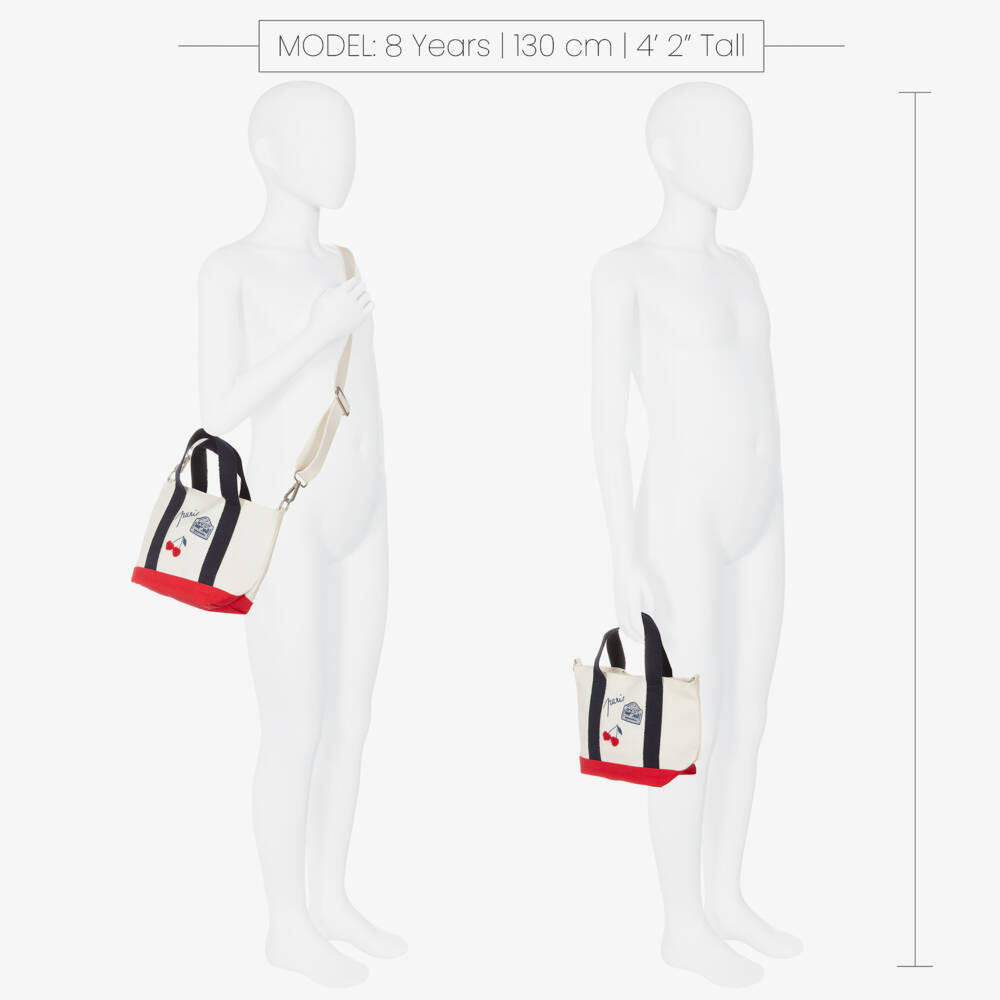 Bonpoint-Girls Elegant Ivory Tote with Cherry Accents | Childrensalon Outlet