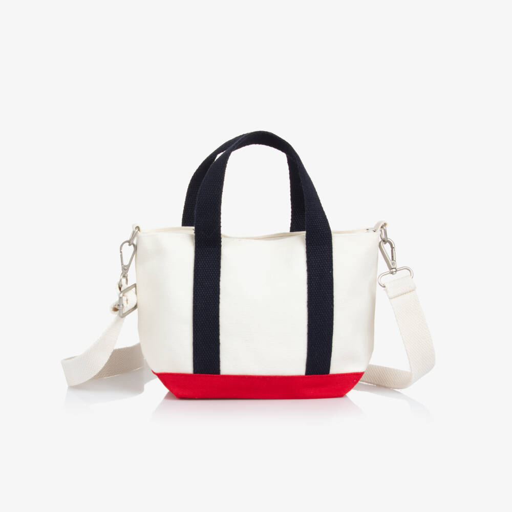 Bonpoint-Girls Elegant Ivory Tote with Cherry Accents | Childrensalon Outlet