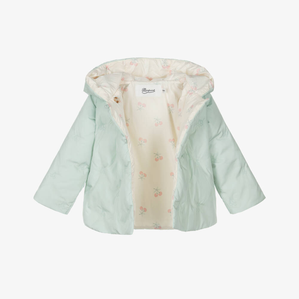 Bonpoint-Girls Emerald Quilted Hood Coat | Childrensalon Outlet