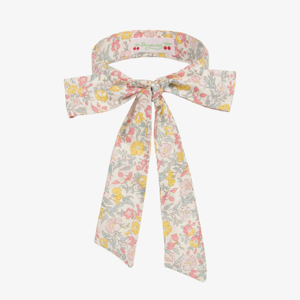 Bonpoint-طوق شعر بنقشة ليبرتي لون زهري للبنات | Childrensalon Outlet