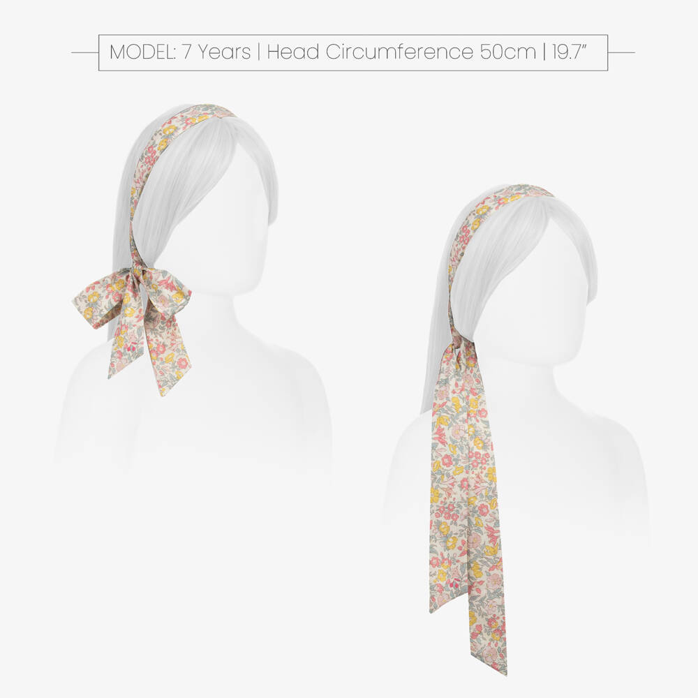 Bonpoint-طوق شعر بنقشة ليبرتي لون زهري للبنات | Childrensalon Outlet