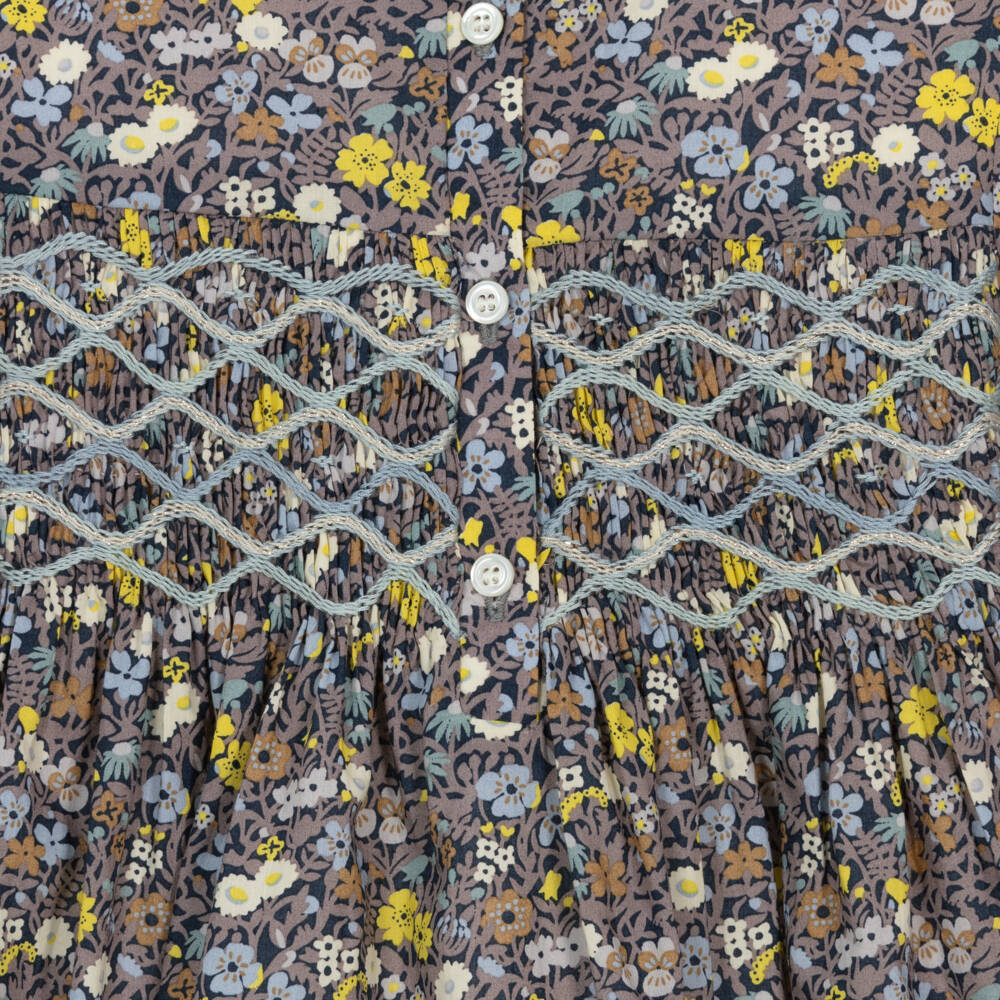 Bonpoint-Girls Floral Cotton Smocked Dress | Childrensalon Outlet