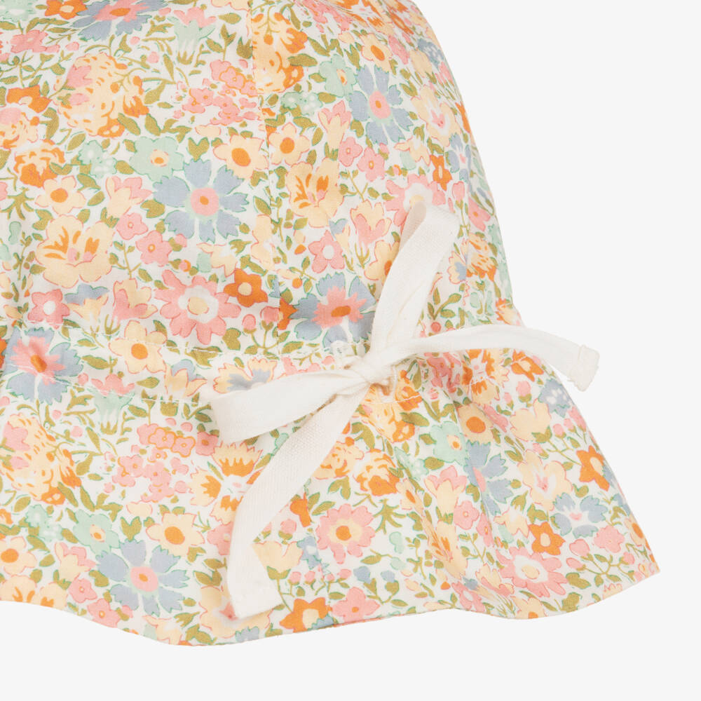 بونبوان-قبعة شمسية قطنية مزينة بالزهور للبنات | Childrensalon Outlet