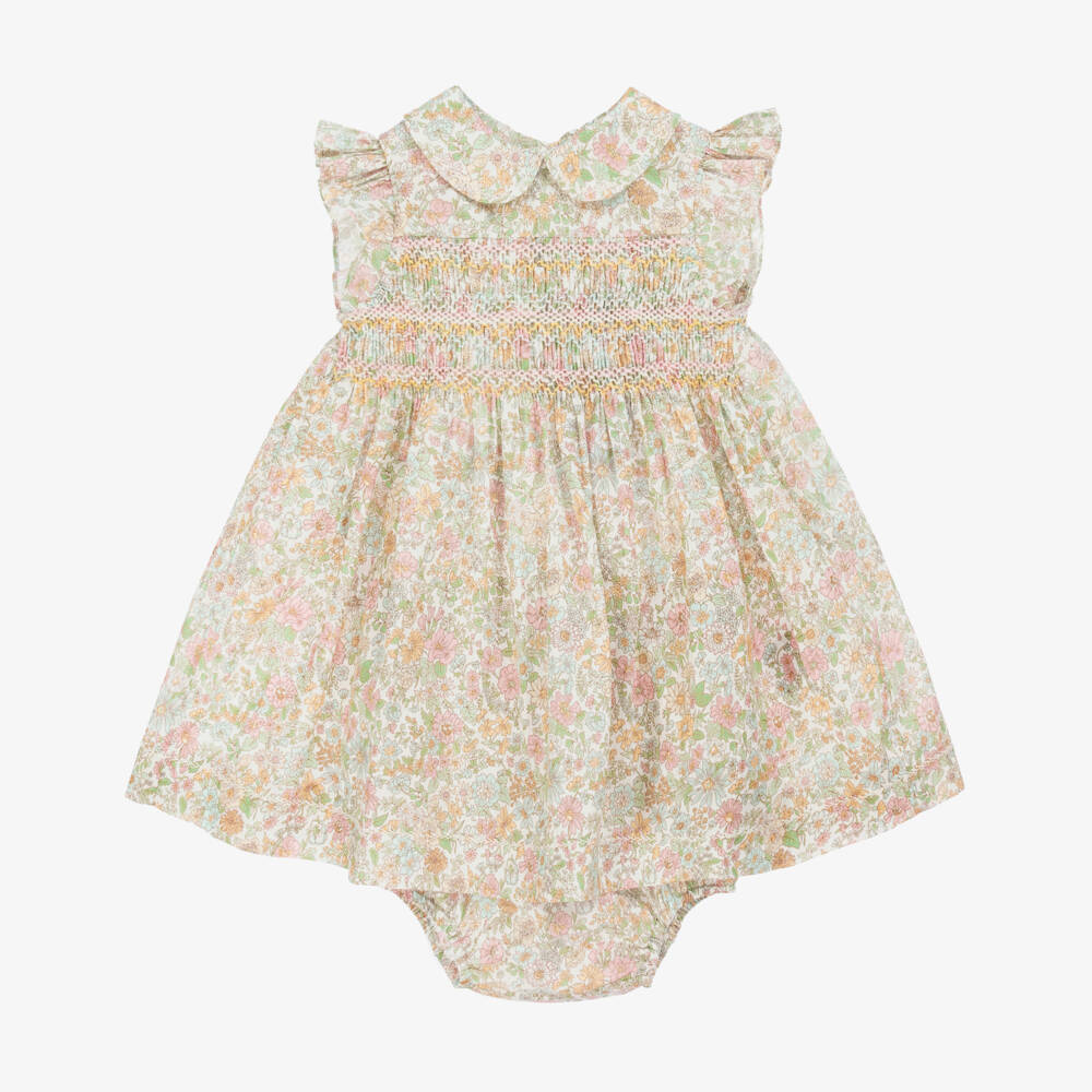 Bonpoint-Girls Floral Liberty Cotton Frock | Childrensalon Outlet