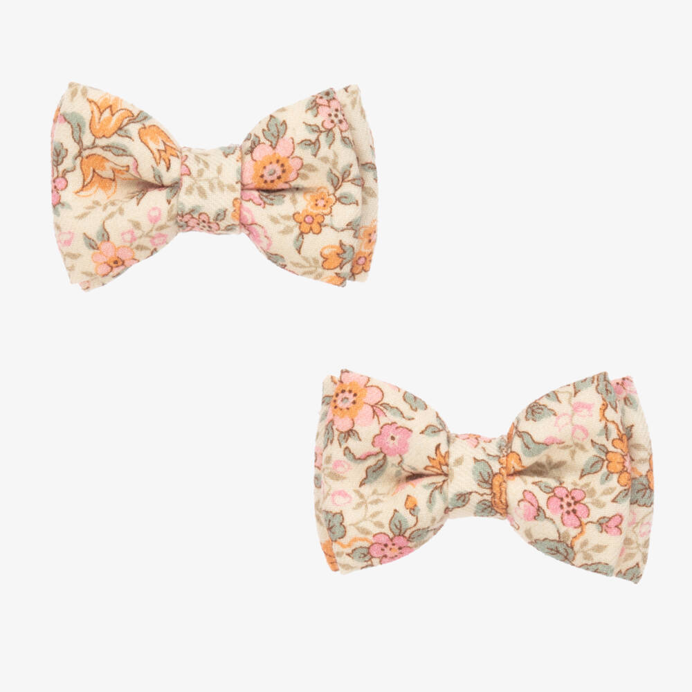 Bonpoint-Girls Floral Pink Hair Bows Set | Childrensalon Outlet