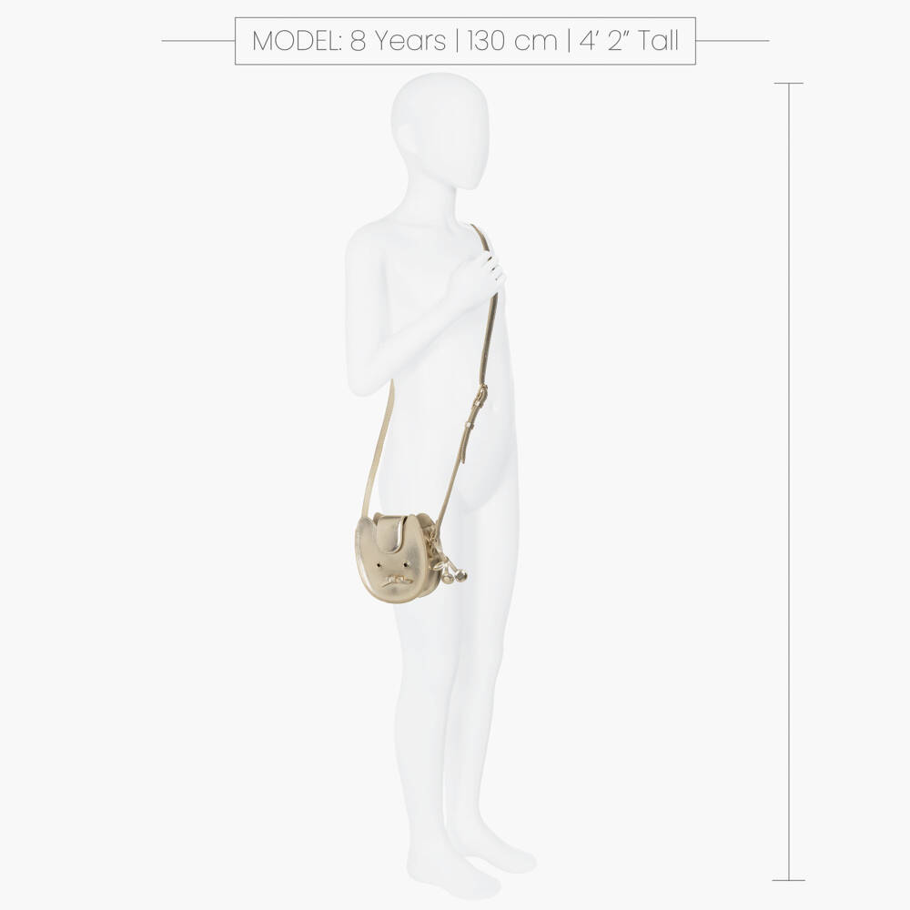 Bonpoint-Girls Gold Cat Cross Body Bag (15cm) | Childrensalon Outlet