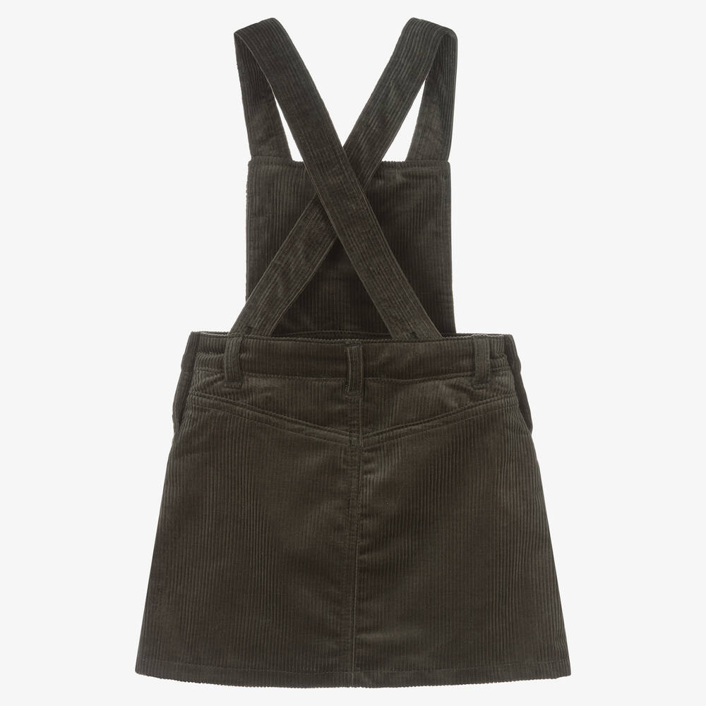 Bonpoint-Girls Green Corduroy Dress | Childrensalon Outlet
