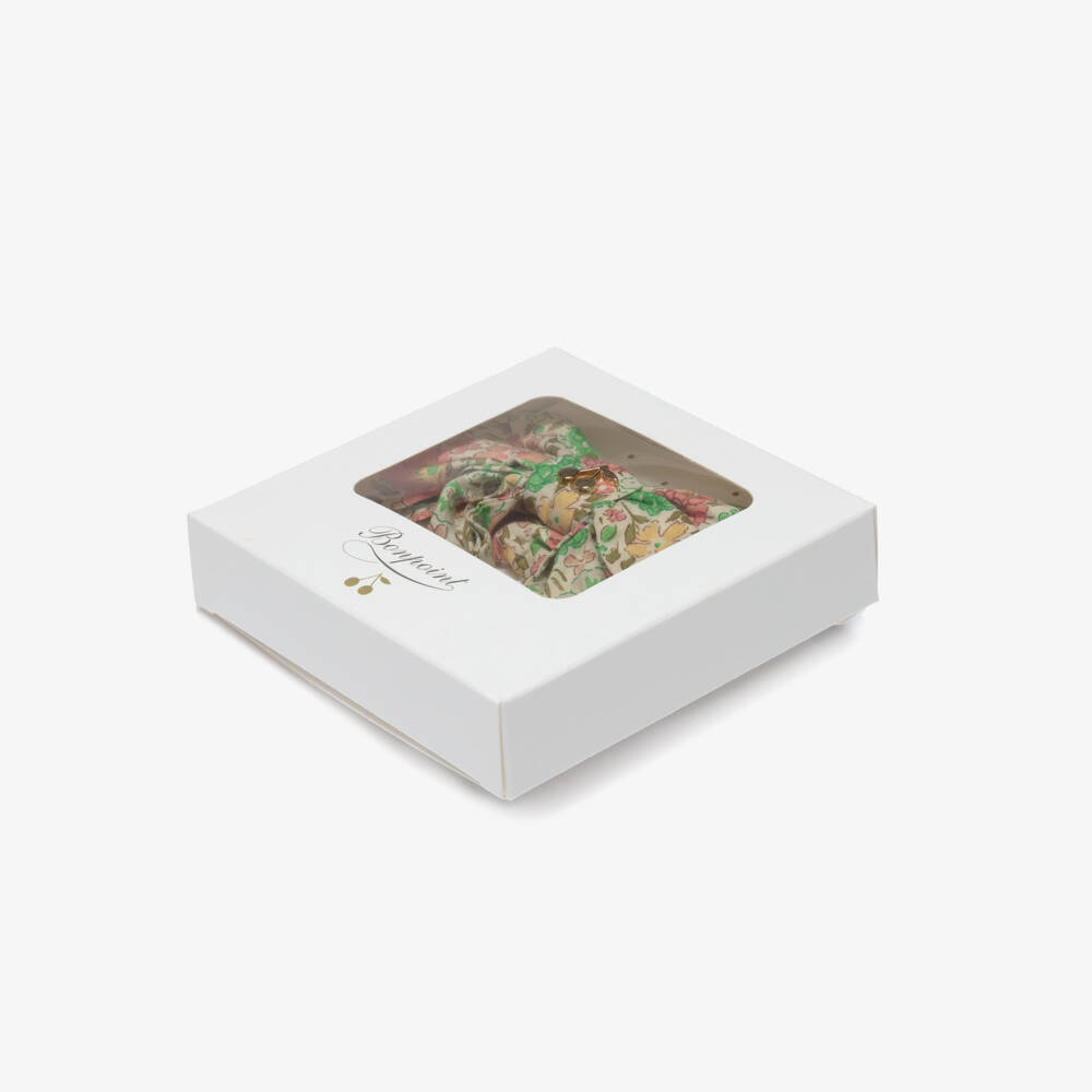 Bonpoint-Girls Green Cotton Liberty Fabric Scrunchie (10cm) | Childrensalon Outlet