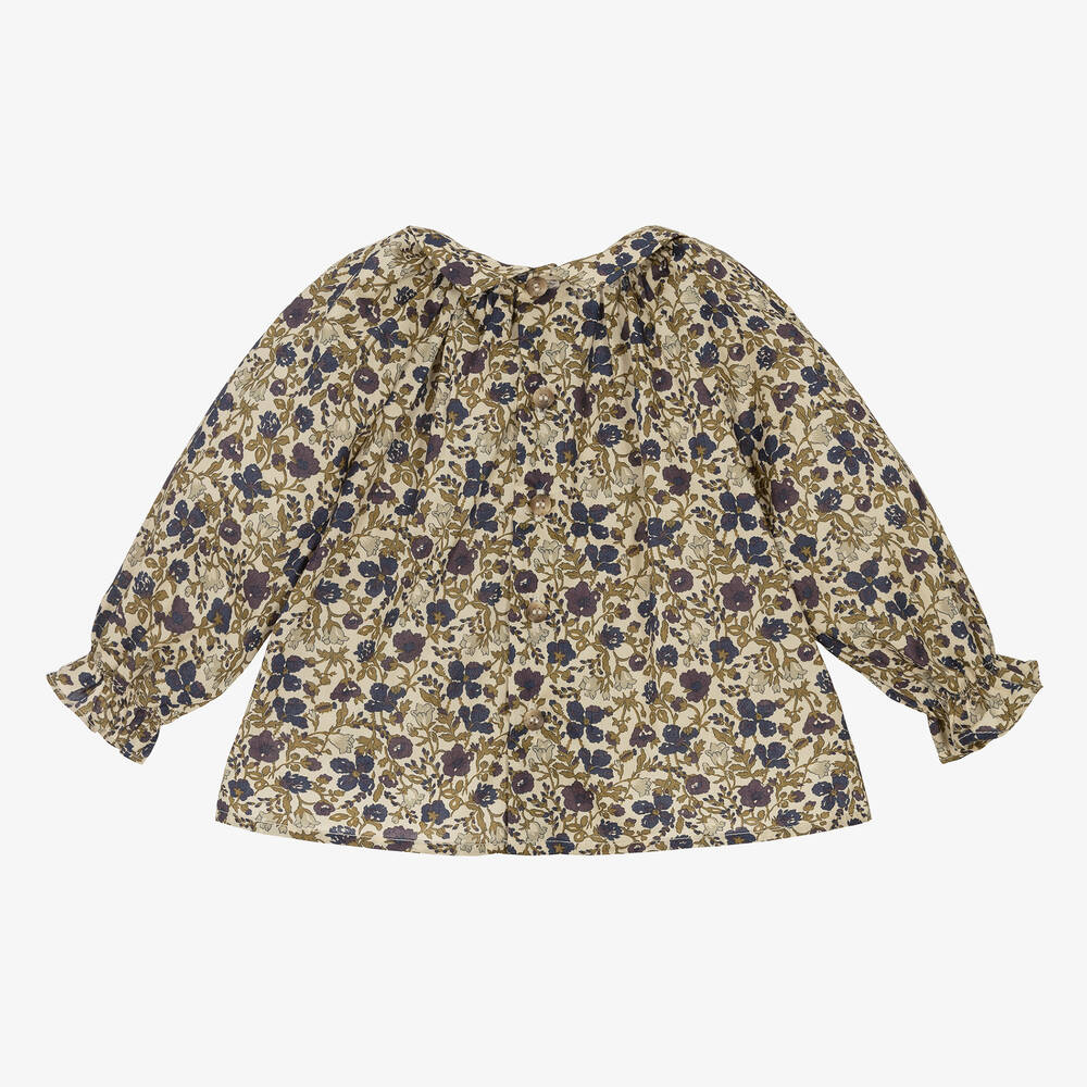 بونبوان-بلوز أطفال بناتي قطن عضوي لون أخضر | Childrensalon Outlet