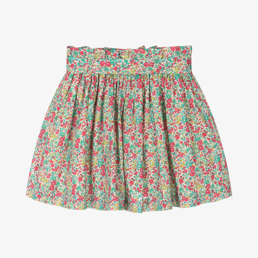 Bonpoint-Girls Green Liberty Print Skirt | Childrensalon Outlet