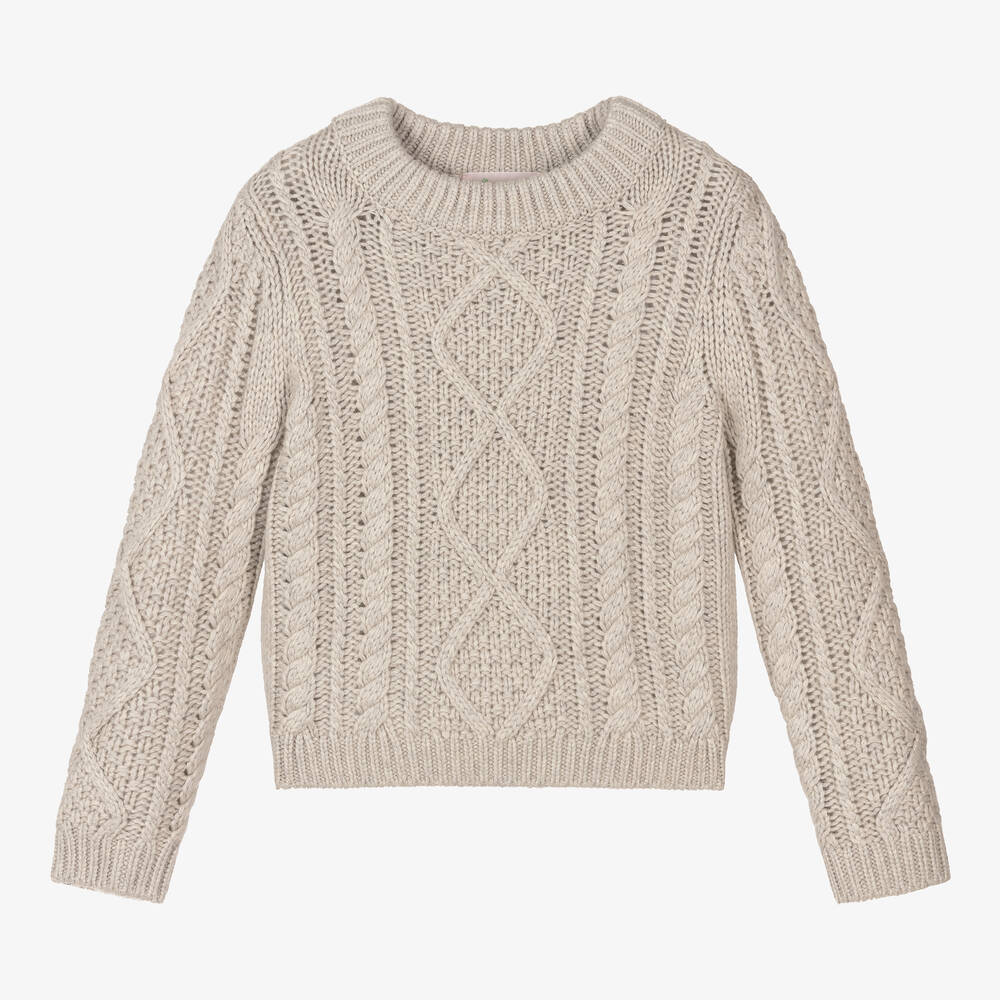 Bonpoint - Grauer Strickpullover aus Wolle (M) | Childrensalon