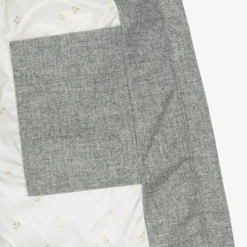 Bonpoint-Girls Grey Quilted Down Coat | Childrensalon Outlet