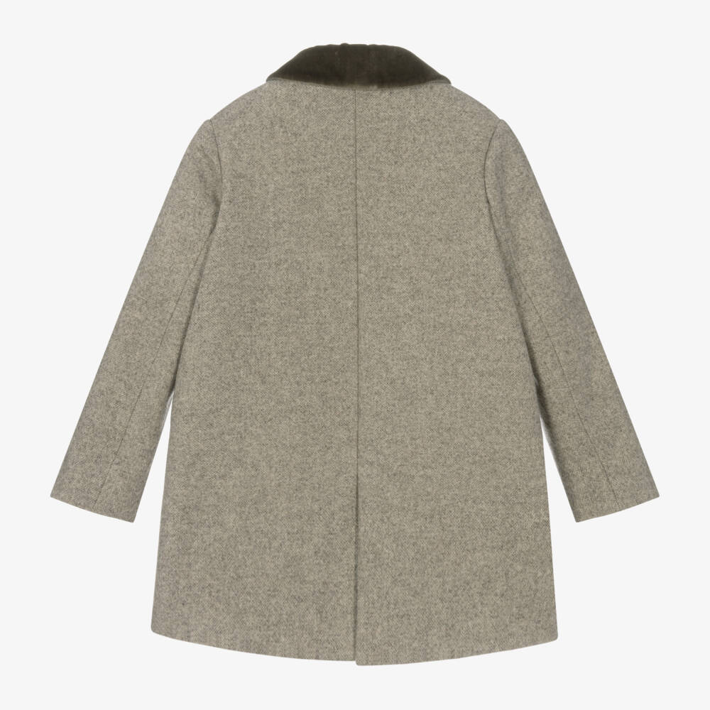 Bonpoint-Girls Grey Wool Overcoat | Childrensalon Outlet