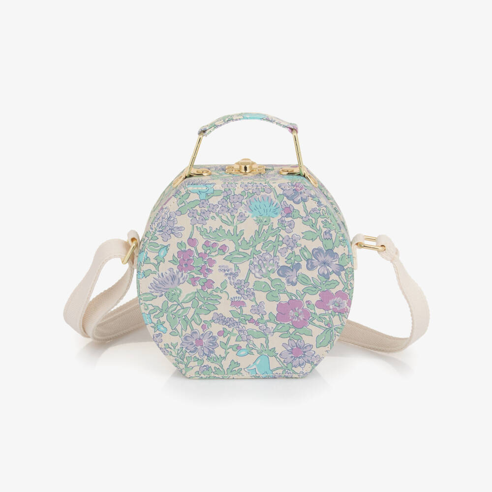 Bonpoint-Girls Ivory & Blue Floral Liberty Fabric Bag | Childrensalon Outlet