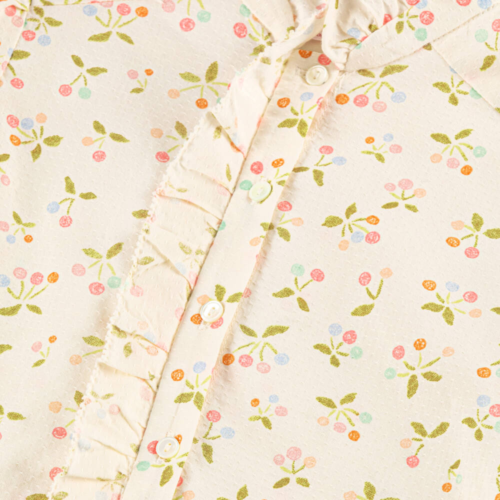 Bonpoint-Girls Ivory Cherry Cotton Top | Childrensalon Outlet