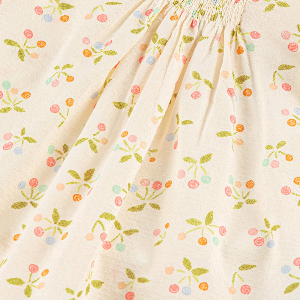 Bonpoint-Кремовый хлопковый топ с вишнями для девочек | Childrensalon Outlet