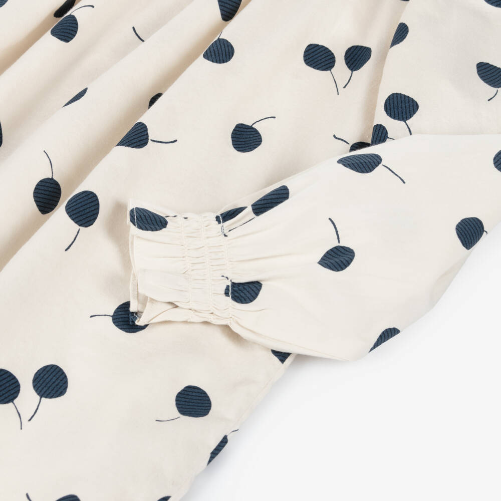 Bonpoint-فستان قطن لون عاجي بطبعة كرز | Childrensalon Outlet