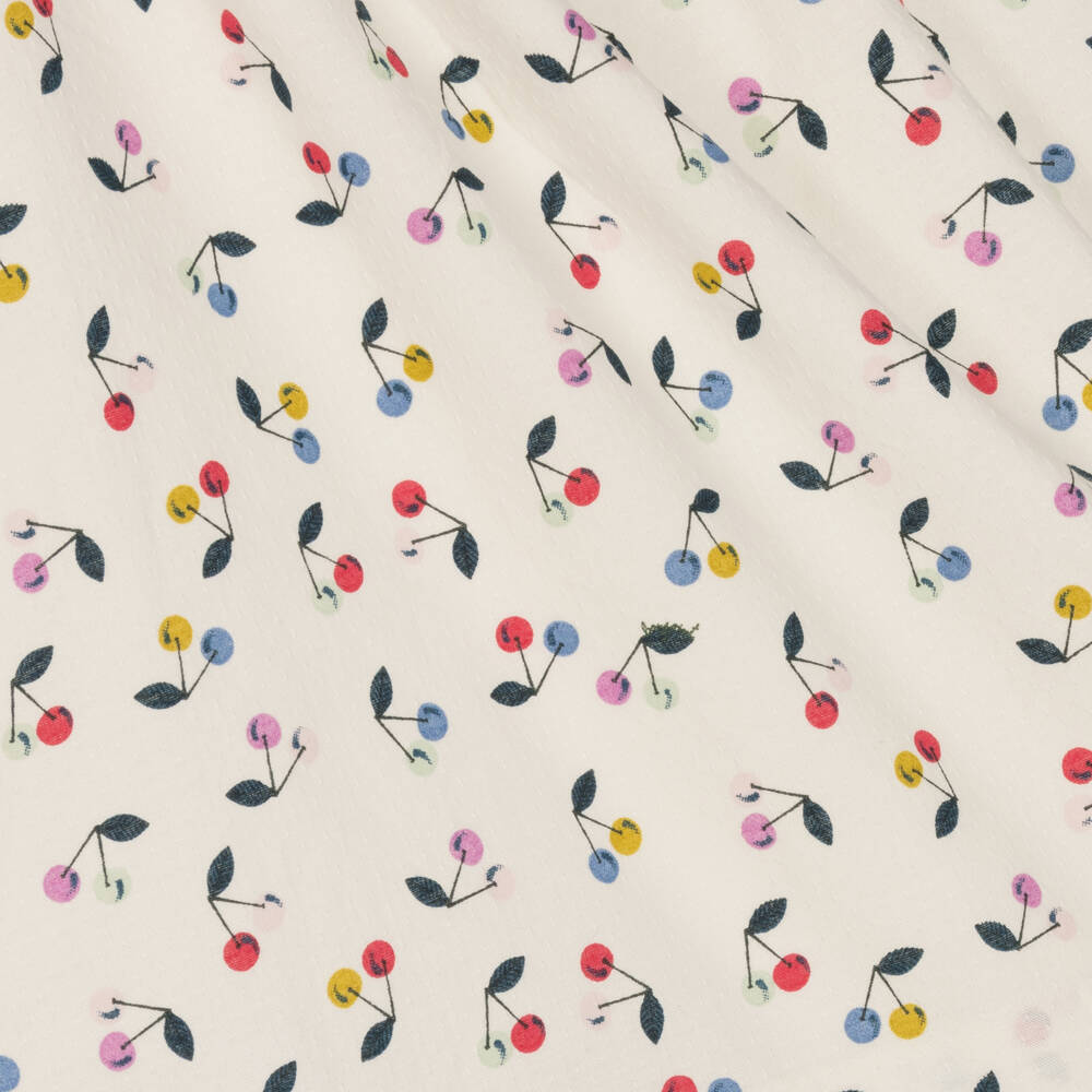 Bonpoint-Girls Ivory Cherry Print Ruffle Dress | Childrensalon Outlet