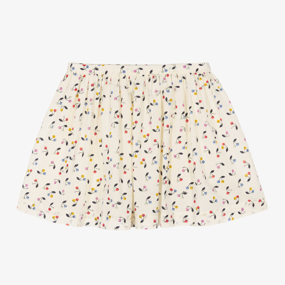 Bonpoint - Girls Ivory Cherry Print Skirt | Childrensalon